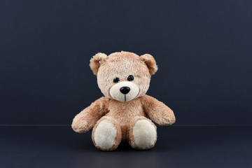 Teddy bear and black background