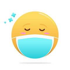 Obraz premium Emoji with surgical face masks