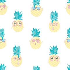 seamless pineapple pattern vector illustration