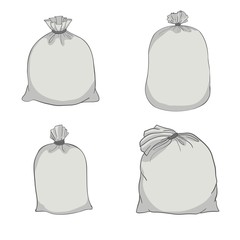 Canvas sack vector. canvas bag. Illustration of a canvas sack. set canvas sack