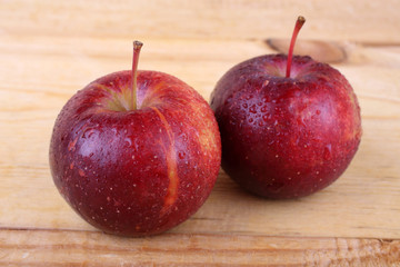 Apples on table