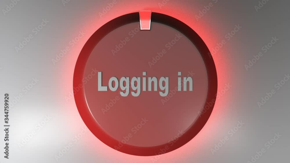 Poster logging in green sign with rotating cursor - 3d rendering video clip