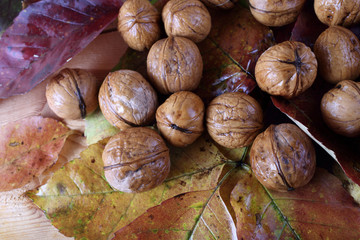 Walnuts on table