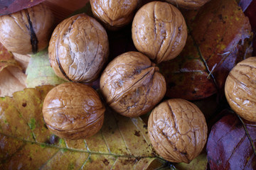 Walnuts on table