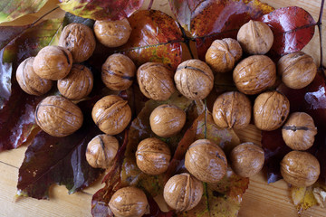 Walnuts on table