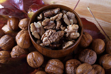 Walnuts on table