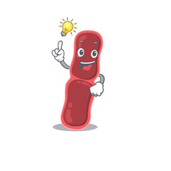 Mascot character design of bacillus bacteria with has an idea smart gesture