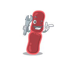 A picture of bacillus bacteria mechanic mascot design concept