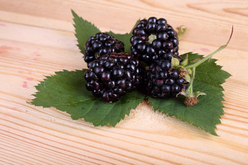 Blackberries on table