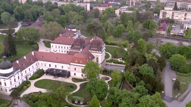 Hungary Godollo (G&ouml;d&ouml;llő).  Sissi queen summer palace.  Amazing aerial video about the Grassalkovich castle. Fantastic museum and event center is in there. Godolo is a cute city near by Budapest.