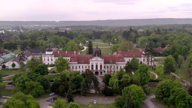 Hungary Godollo (G&ouml;d&ouml;llő).  Sissi queen summer palace.  Amazing aerial video about the Grassalkovich castle. Fantastic museum and event center is in there. Godolo is a cute city near by Budapest.