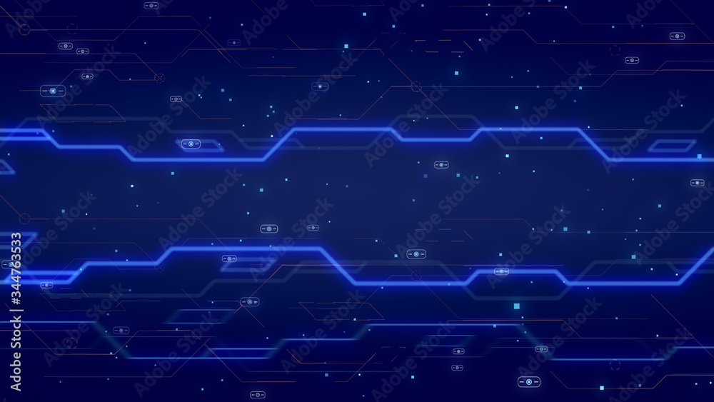 Aufkleber abstract technology background Head-up display HUD graphic user interface circuit board modern style