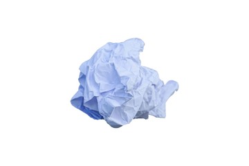 White paper crumpled into cubes Isolated on white background