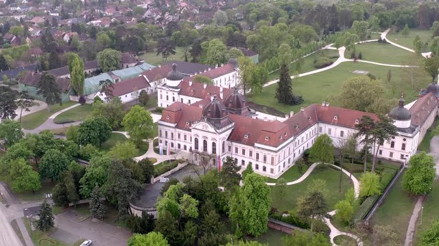 Hungary Godollo (G&ouml;d&ouml;llő).  Sissi queen summer palace.  Amazing aerial video about the Grassalkovich castle. Fantastic museum and event center is in there. Godolo is a cute city near by Budapest.