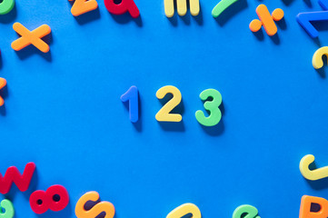 Colorful magnetic child numbers 1 2 3