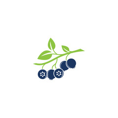 Blueberry logo vector template icon illustration