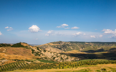 Fototapeta na wymiar Appennini mountains panoramic view, Basilicata region, south Italy