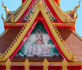 Obraz premium Detail of That Ing Hang, Savannakhet, Lao
