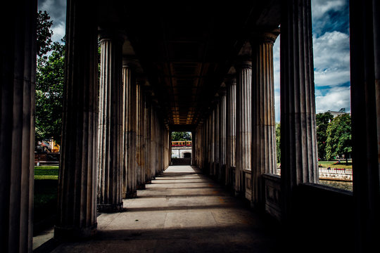 Diminishing View Of Empty Colonnade