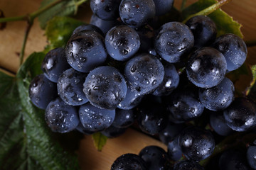 Wine grape on table