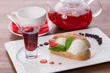 Ice cream cookie sandwich on plate