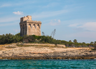 Watchtower near ionian sea (Torre Sabea), Salento, south Italy