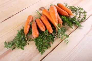 Carrots on table