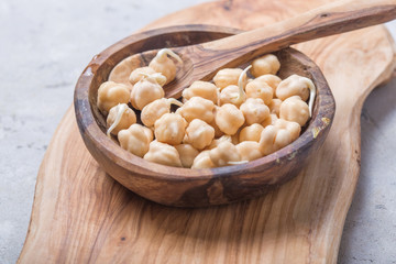 Sprouted beans. Chickpeas with sprouts. Vegetarianism. Healthy diet.