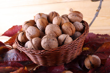 Walnuts on table