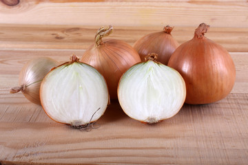 Onion on table