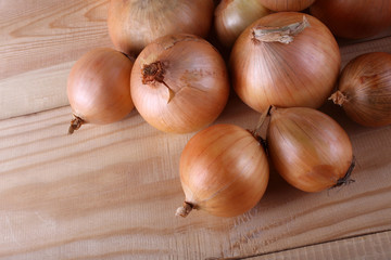 Onions on table