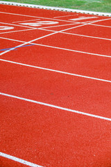 Athletic running track for running race. Sport and excercise concept.