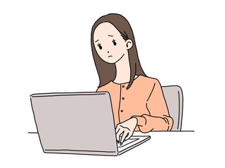 女性 パソコン イラスト16