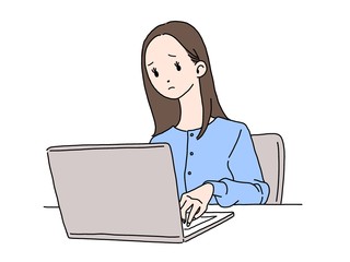 女性 パソコン イラスト9