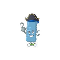 Cool pirate of mineral bottle cartoon design style with one hook hand