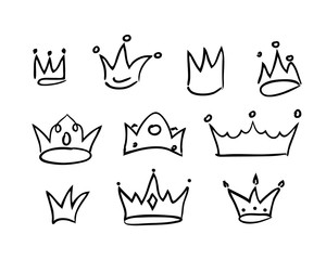 Sketch crown. Simple graffiti crowning