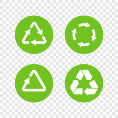 Obraz premium Recycle icon vector on transparent background.