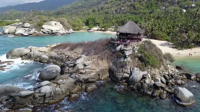Air traveling on El Cabo San Juan del Guia beach at Tayrona national park