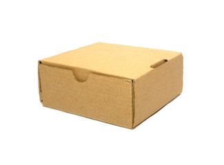 Cardboard Box isolated on a White background with clipping path