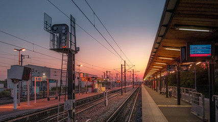 railway at sunset