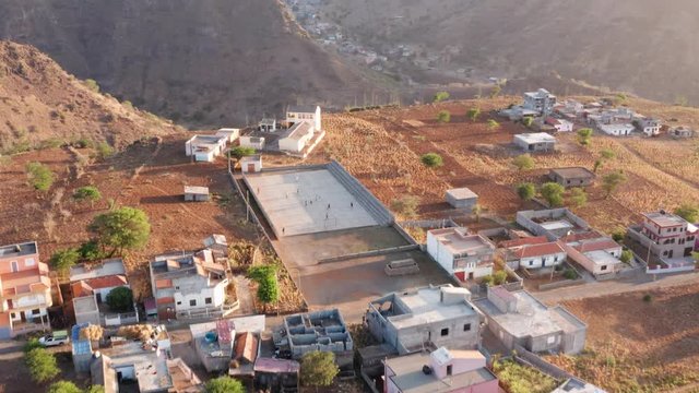 Aerial view  of Ribeirao Manuel in Santiago island in Cape Verde - Cabo Verde