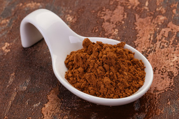 Cocoa powder in the bowl