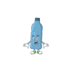 A cartoon design of mineral bottle showing an amazed gesture