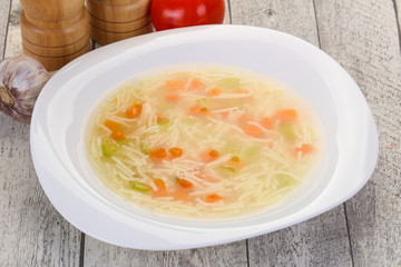Chicken soup with noodles