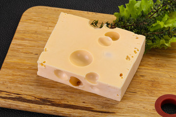 Maasdam cheese brick