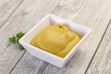 Mustard sauce in the bowl