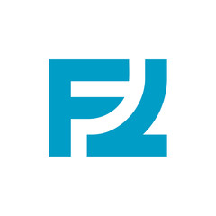 Initial letter FL logo template, blue typography symbol, Letter FL monogram - Vector