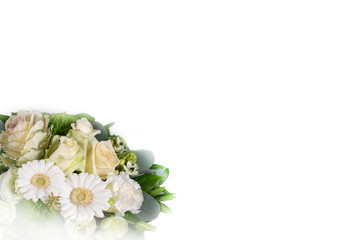 Obraz na płótnie Canvas Bouquet of white flowers isolated on white background.