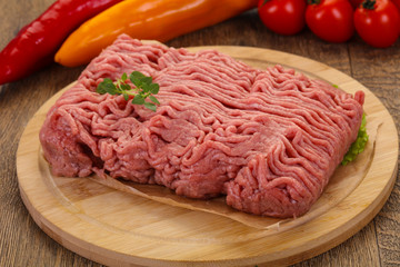 Raw turkey minced meat