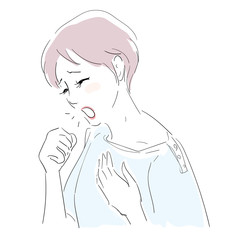 女性　咳
